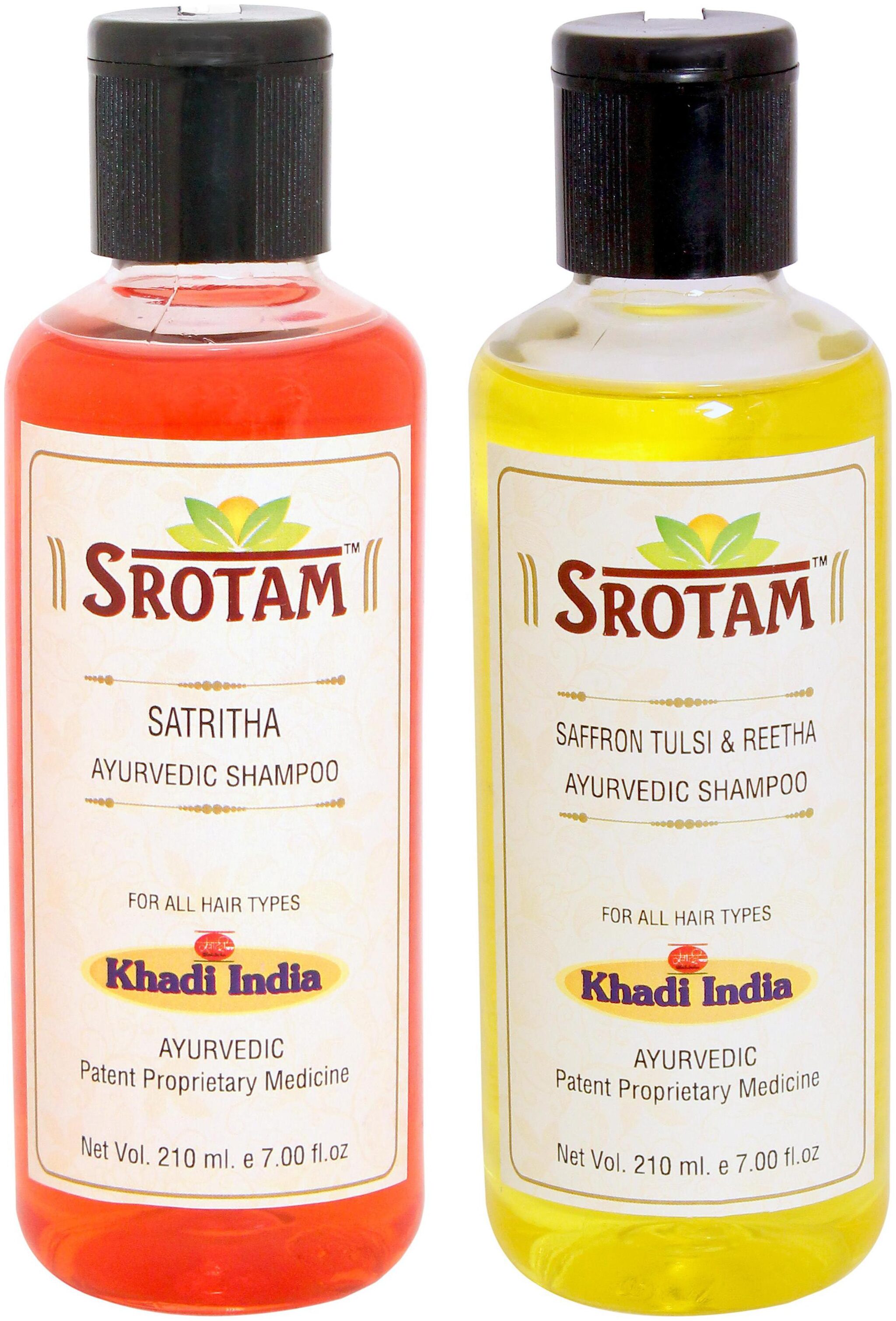 

SROTAM Satritha Shampoo AND Saffron Tulsi Reetha Shampoo- ( Set of 2 Bottle Each 210 ml)
