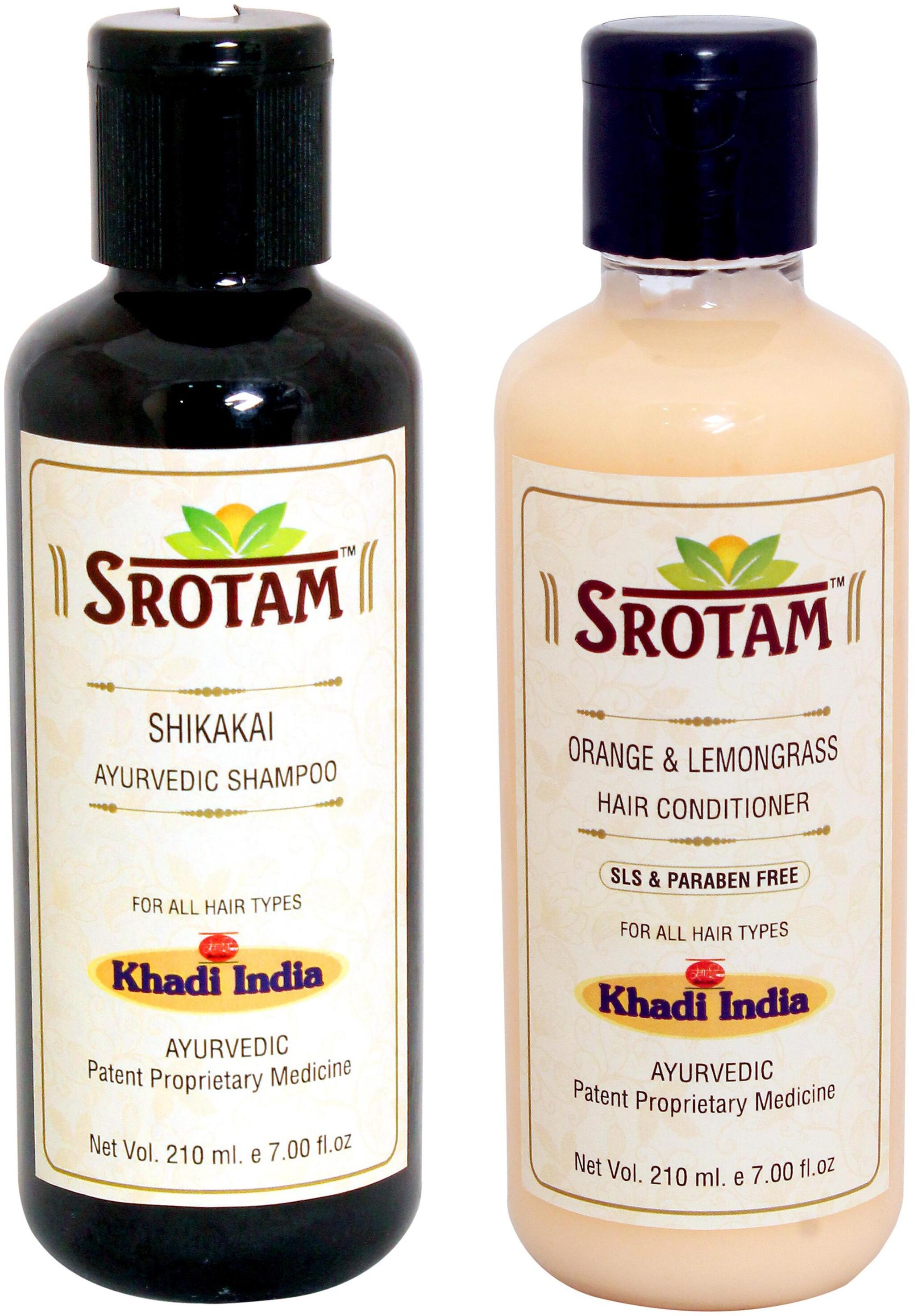 

Srotam Shikakai Shampoo 210 ml Orange Lemongrass Conditioner Sls-paraben Free 210 ml