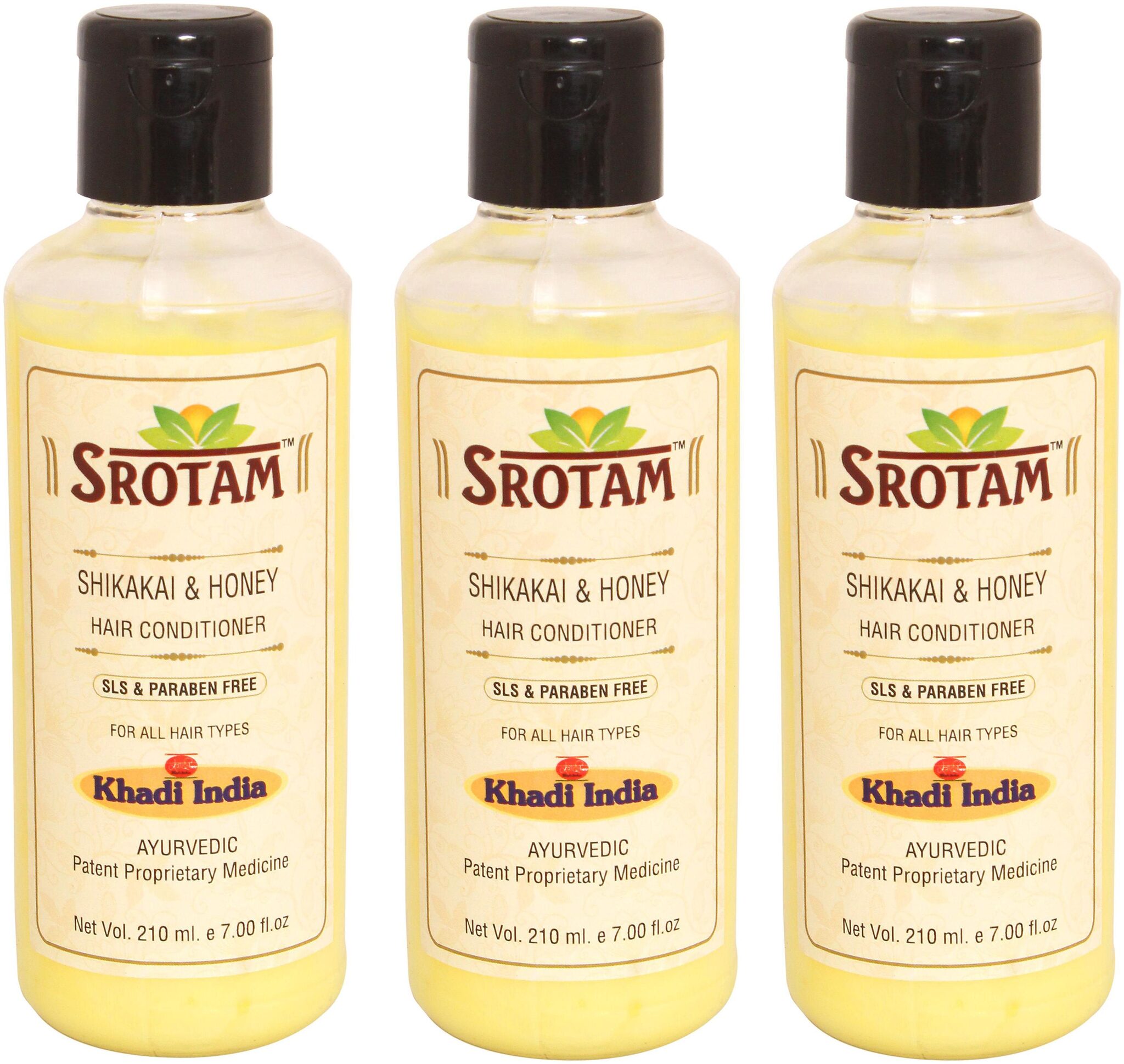 

Srotam Shikakai Honey Hair Conditioner SLS-Paraben Free (Pack of 3 ) 630 ml