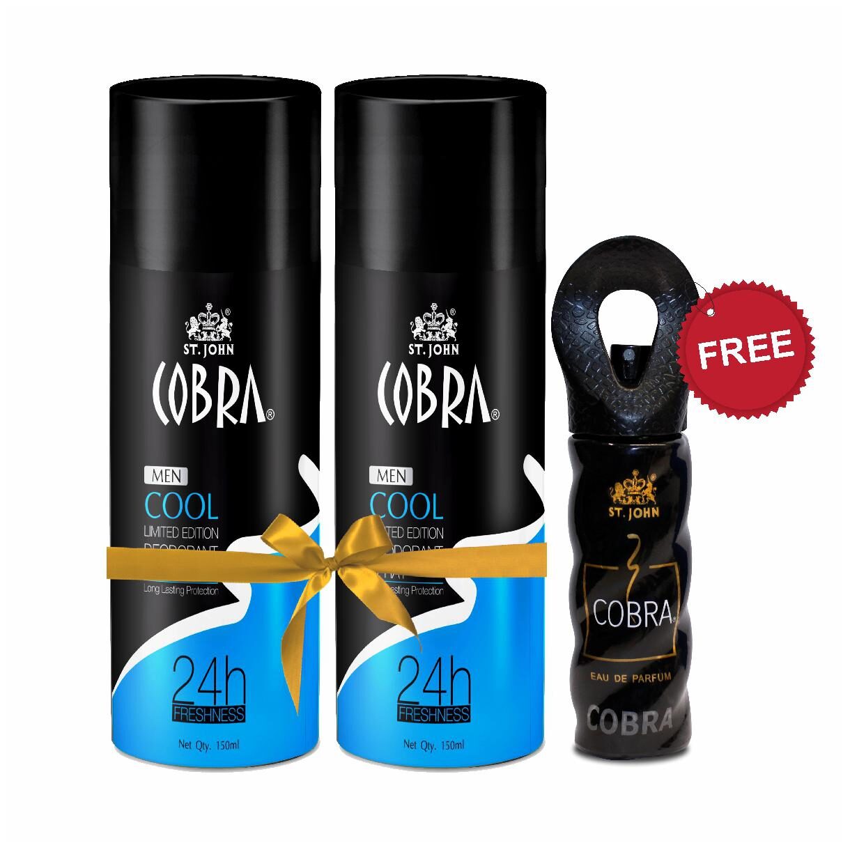 

ST-JOHN Cobra Deo COOL 150 ml (Pack of 2) Free Cobra Perfume 15ml
