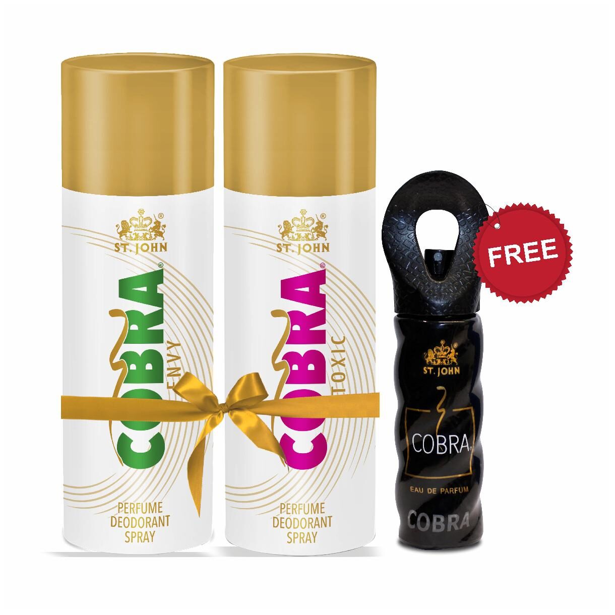 

ST-JOHN Cobra Deo ENVY TOXIC 150 ml (Pack of 2) Free Cobra Perfume 15ml