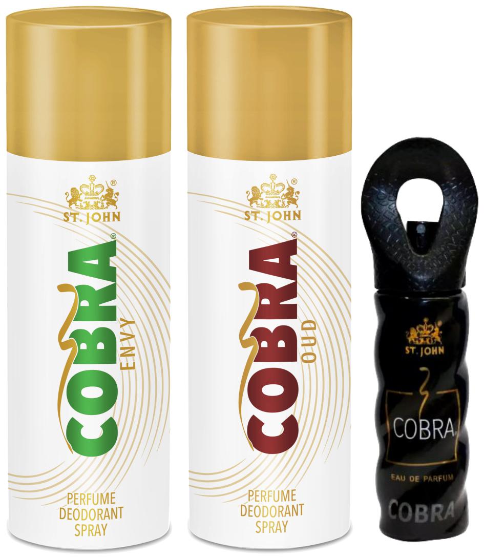 

ST-JOHN Cobra Deo Envy 150 ml Oud 150 ml Cobra Perfume 15ml (Pack of 3)