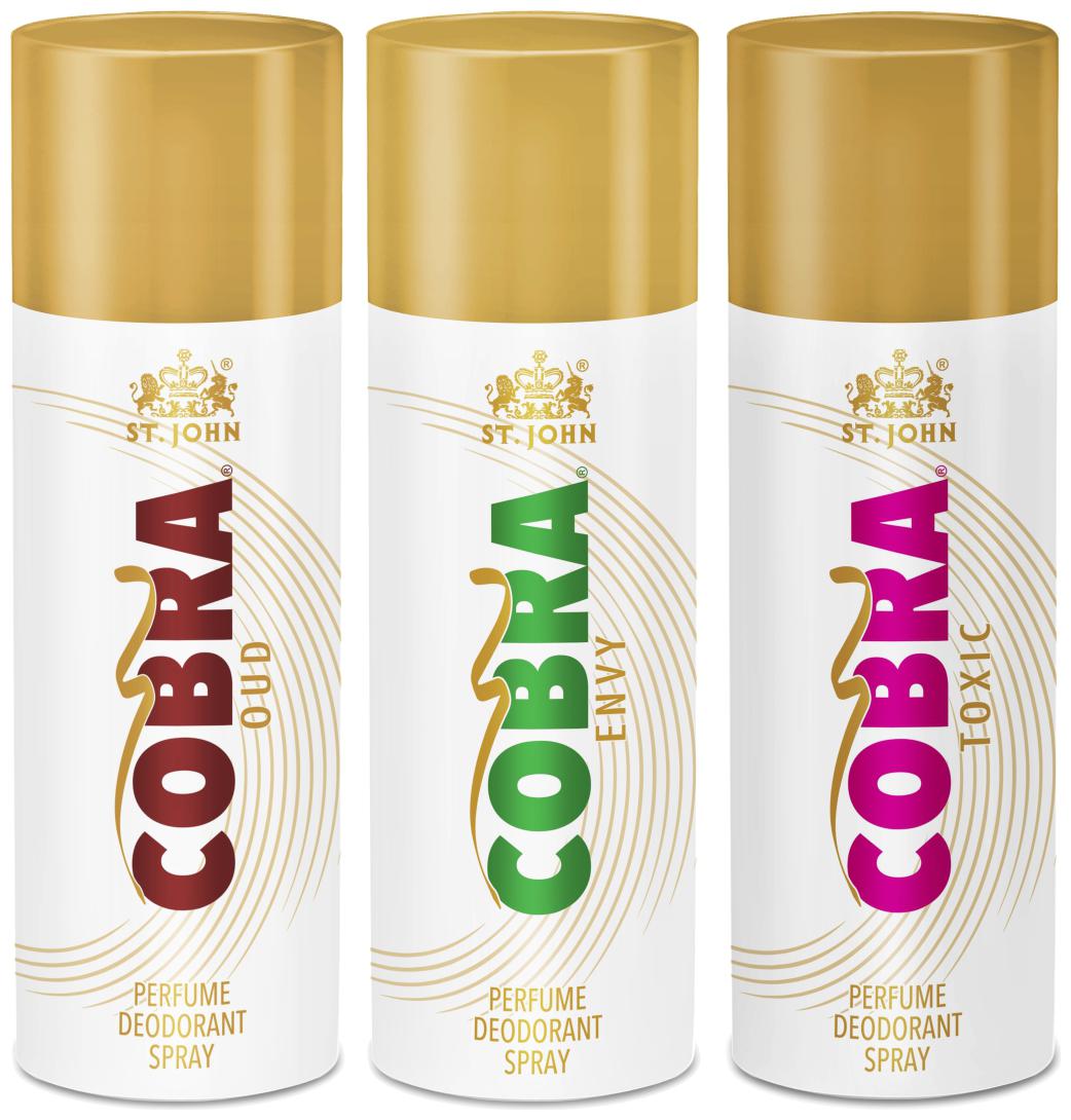 

ST-JOHN Cobra Deo Envy 150 ml Oud 150 ml Toxic 150 ml (Pack of 3)