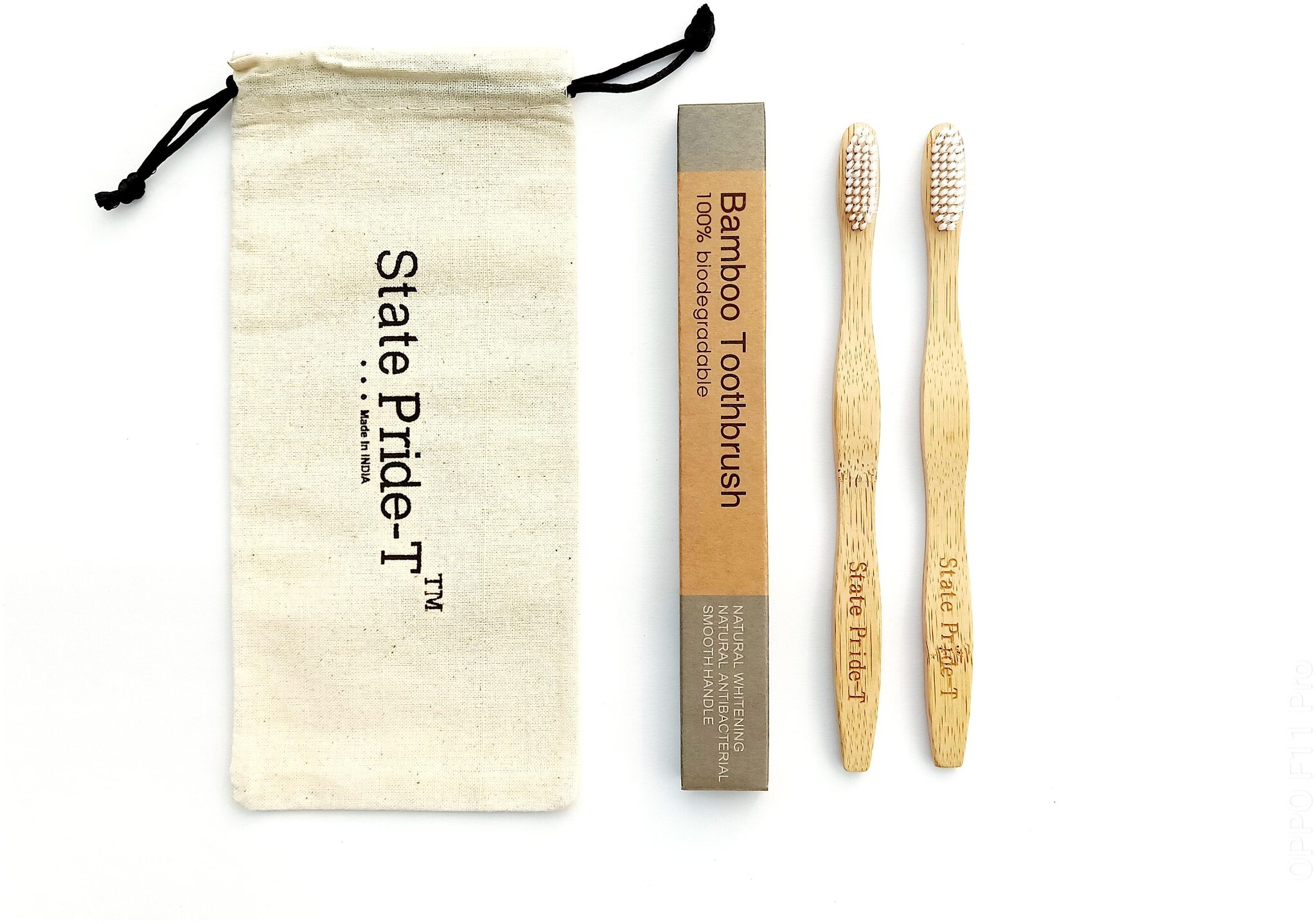 

State Pride -T Biodegradable Bamboo Toothbrush for Adults Pack of 2