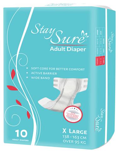 

STAY SURE ADULT DIAPER X LARGE 10 pcs