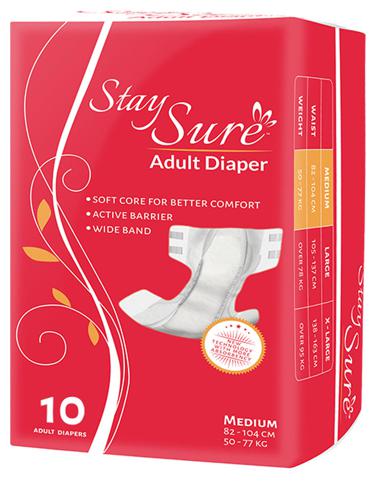 

STAY SURE ADULT DIAPER MEDIUM 10 pcs