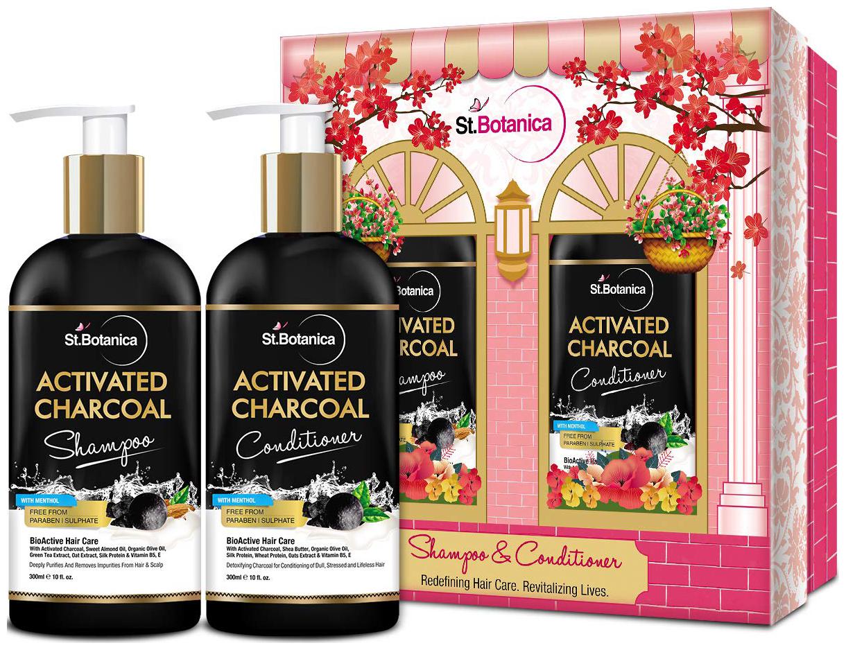 

StBotanica Activated Charcoal Hair Shampoo Activated Charcoal Hair Conditioner (Pack Of 2)