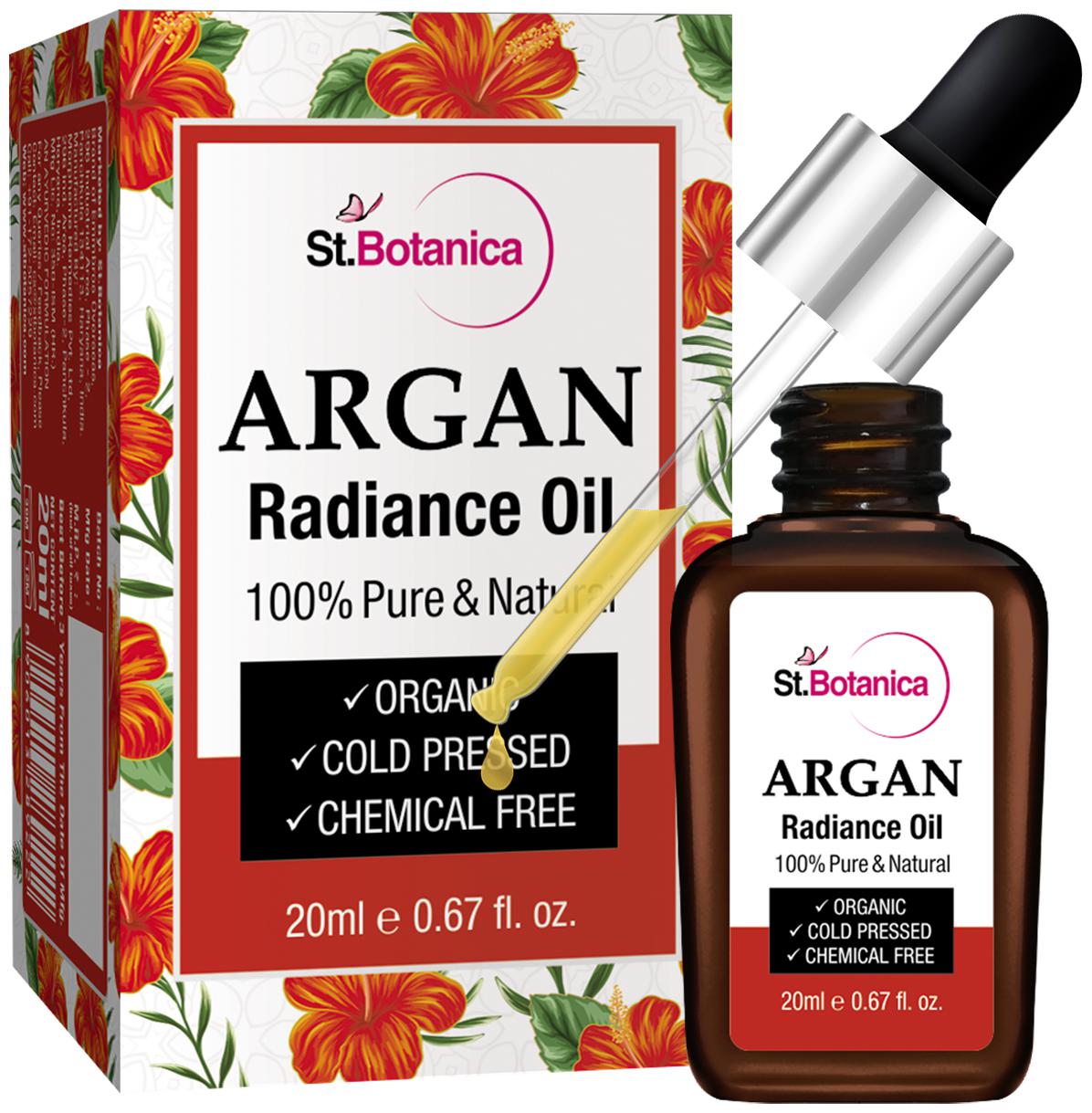 

StBotanica Argan Radiance Face Oil - 20ml - For Anti Aging Anti Wrinkle Skin Brightening Serum