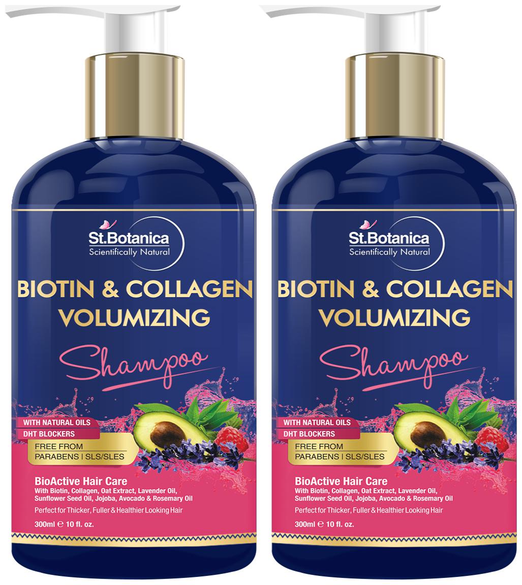 

StBotanica Biotin Collagen Volumizing Hair Shampoo - 300ml - No Sulphate No Parabens No Silicon (Pack Of 2 )