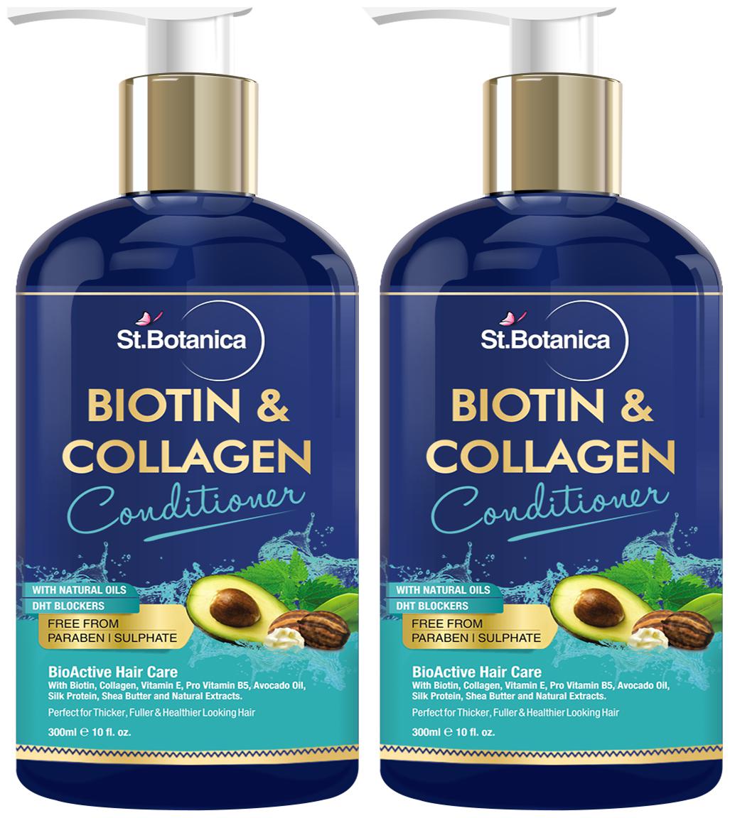 

StBotanica Biotin Collagen Hair Conditioner 300ml - For Thicker Fuller and Healthy Hair with Pro-Vitamin B5 E Saw Palmetto Shea Butter (Pack Of 2 )