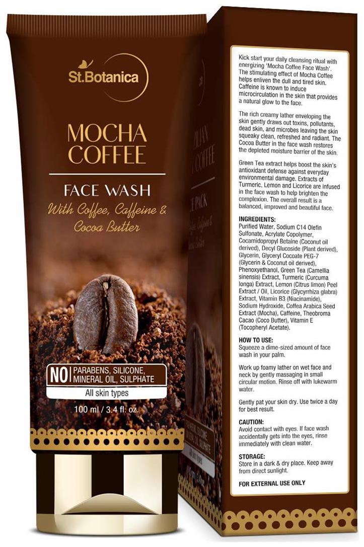 

StBotanica Mocha Coffee Face Wash 100ml With Coffee Caffeine And Cocoa Butter No SLS Paraben