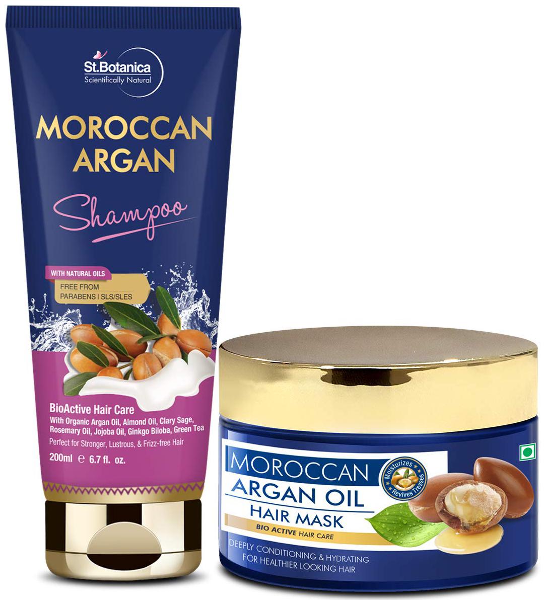 

StBotanica Moroccan Argan Shampoo 200 ml Hair Mask (200ml each) Pack of 2