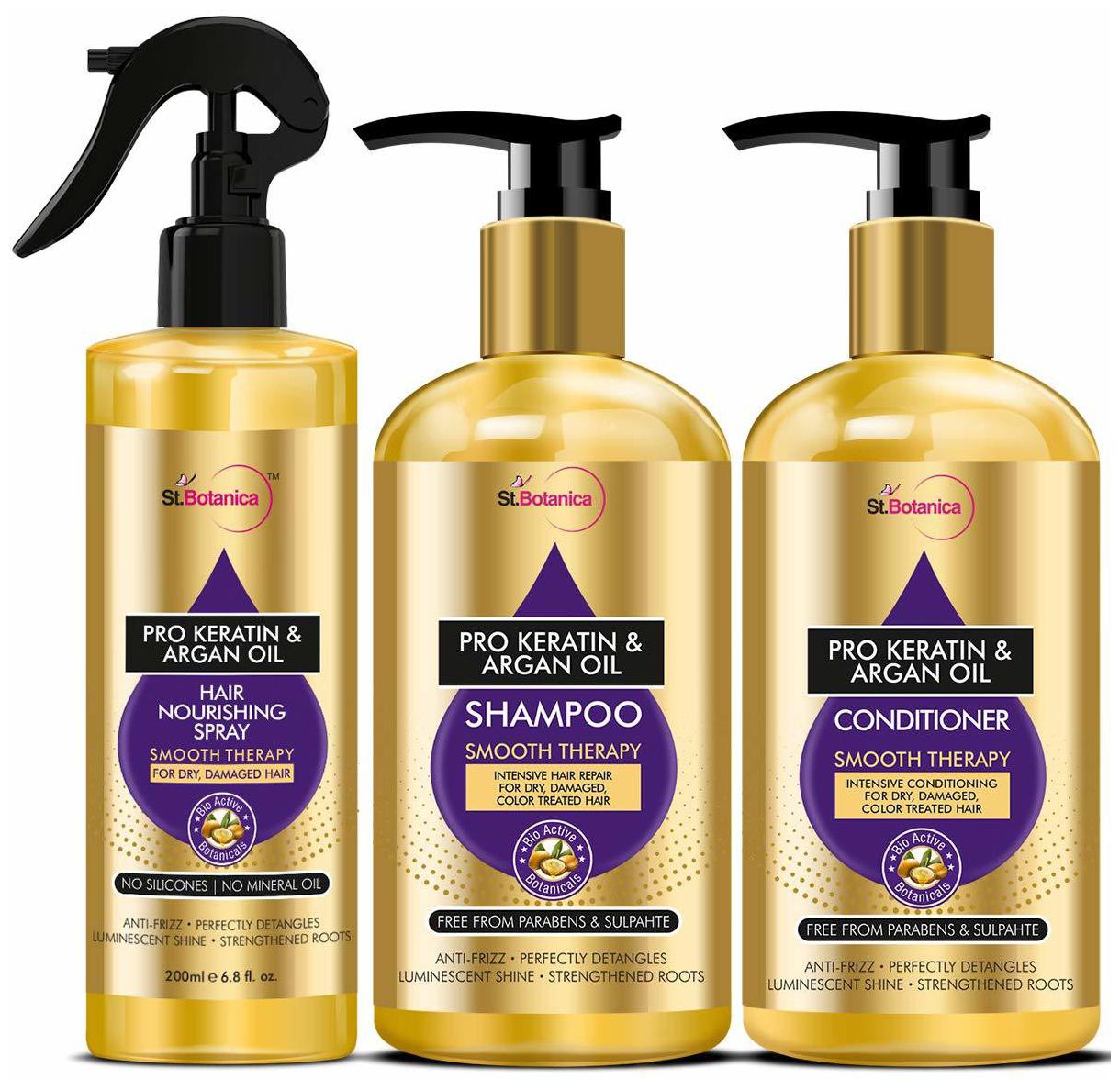 

StBotanica Pro Keratin Argan Oil Shampoo 300ml Conditioner 300ml Hair Spray 200ml