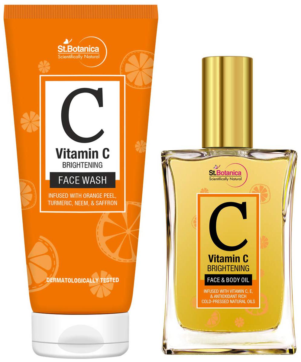 

StBotanica Vitamin C Brightening Face Wash Face Body Oil 100ml each (Pack of 2)