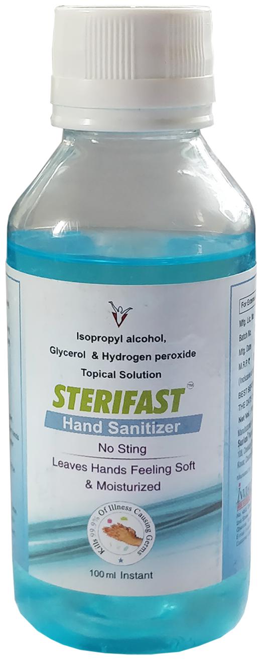

Sterifast 75 Alcohol Based Hand Sanitizer WHO recommended formula 100ml Pack of 6