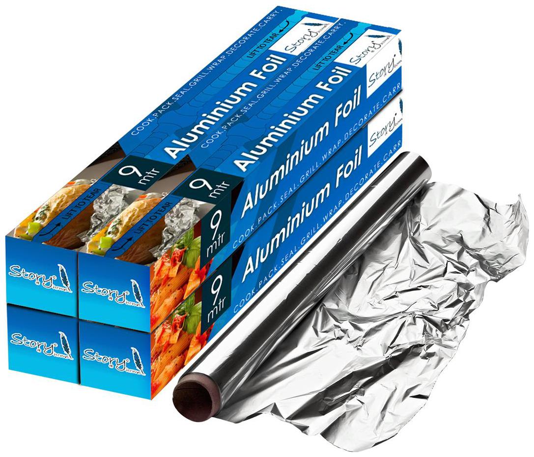 

Story Home Aluminum Foil - 9 m Pack Of 4 (9 X 4 36 ms) With Rust Proof Cutter