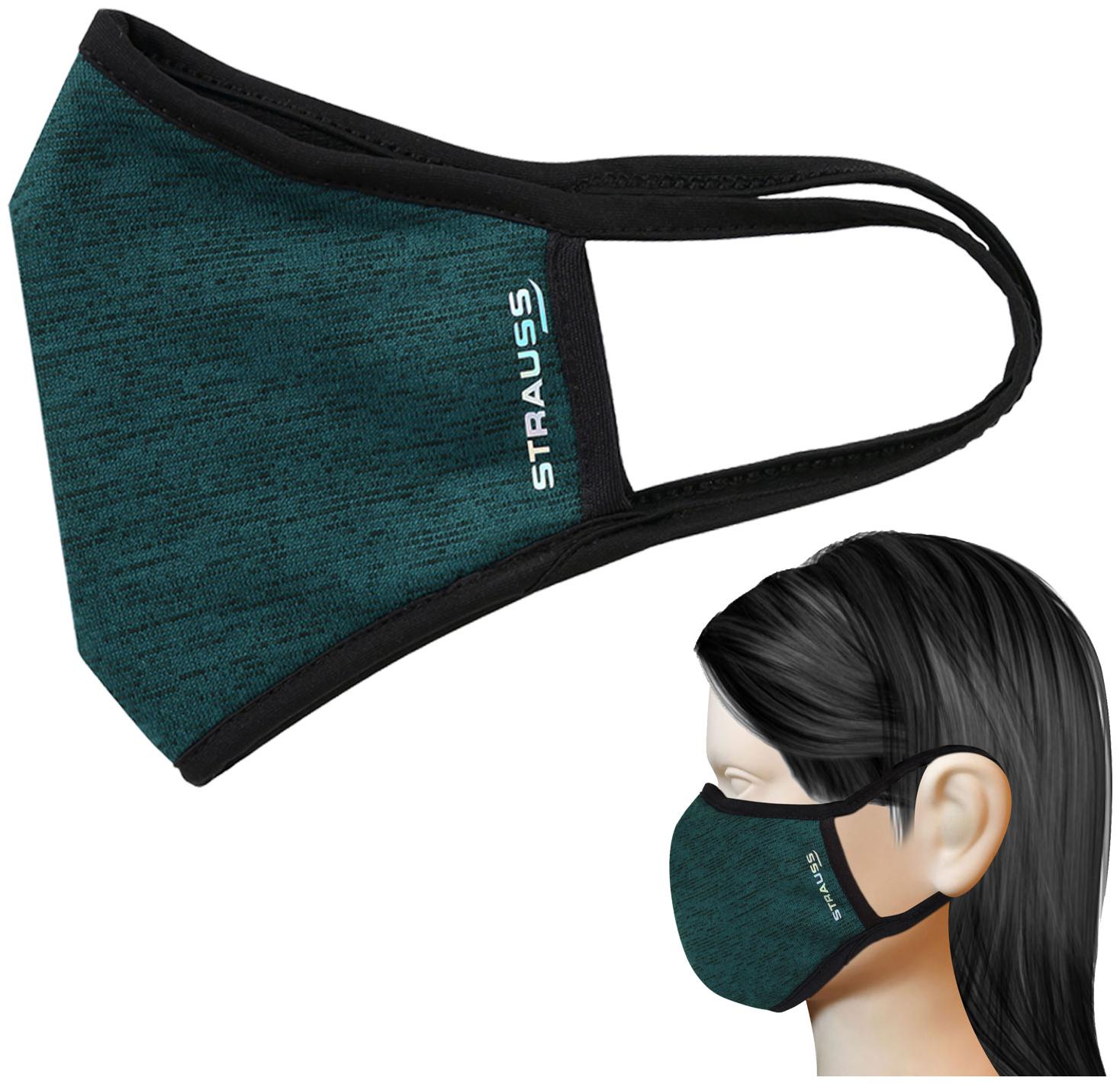 

Strauss Unisex Anti-Bacterial Protection Mask Black Vent Medium (Ocean Blue)