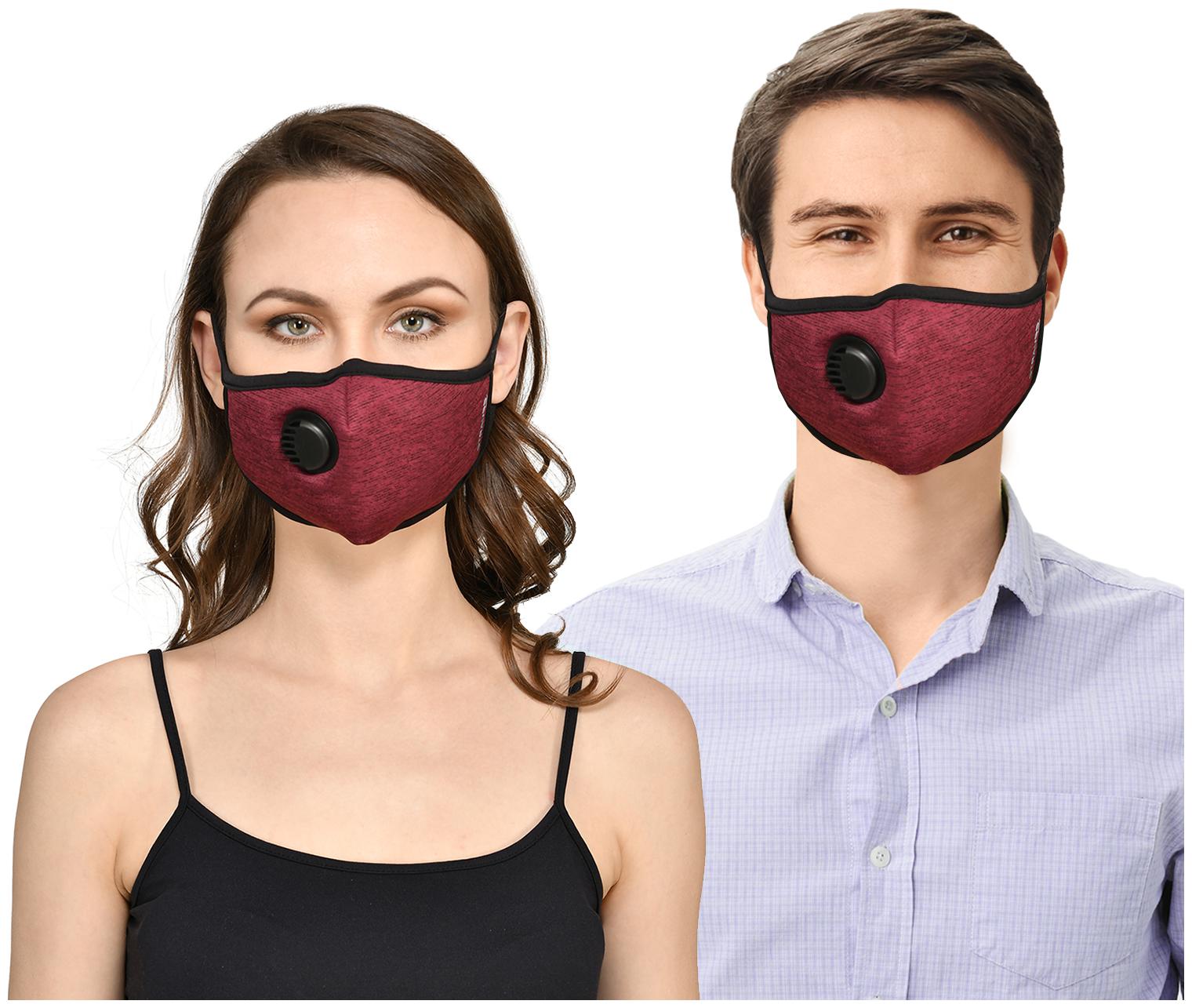 

Strauss Unisex Anti-Bacterial Protection Mask Black Vent Medium (Maroon)