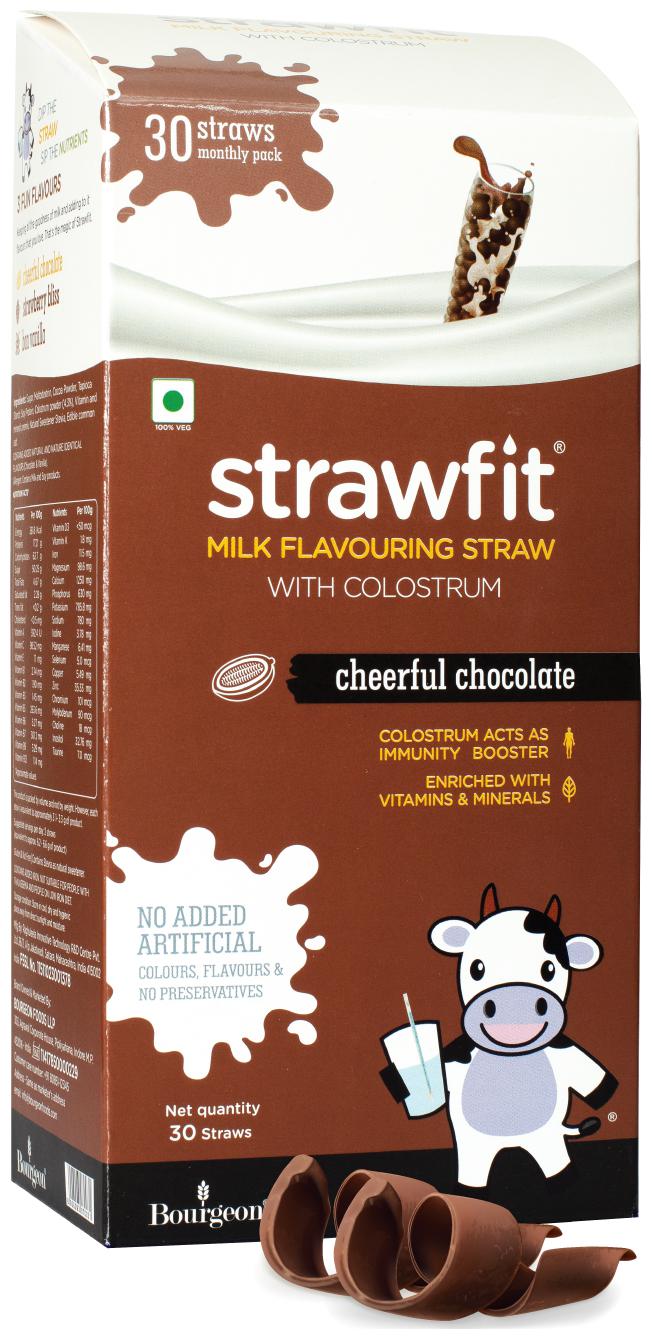 

Strawfit Milk Flavoring Straw With Colostrum 30 Chocolate Straws 200g (pack of 1)