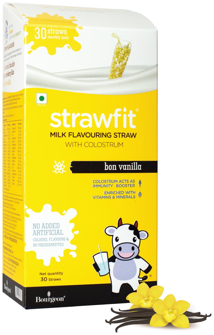 

Strawfit Milk Flavoring Straw With Colostrum 30 Vanilla Straws 200g (pack of 1)