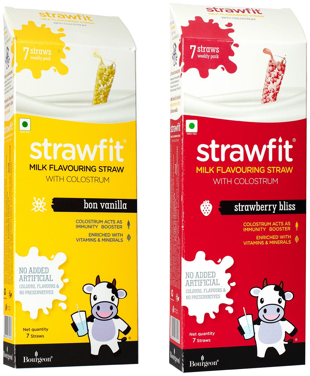 

Strawfit Milk Flavoring Straw With Colostrum 7 Vanilla and 7 Strawberry (14 Straws) 60g (pack of 2)