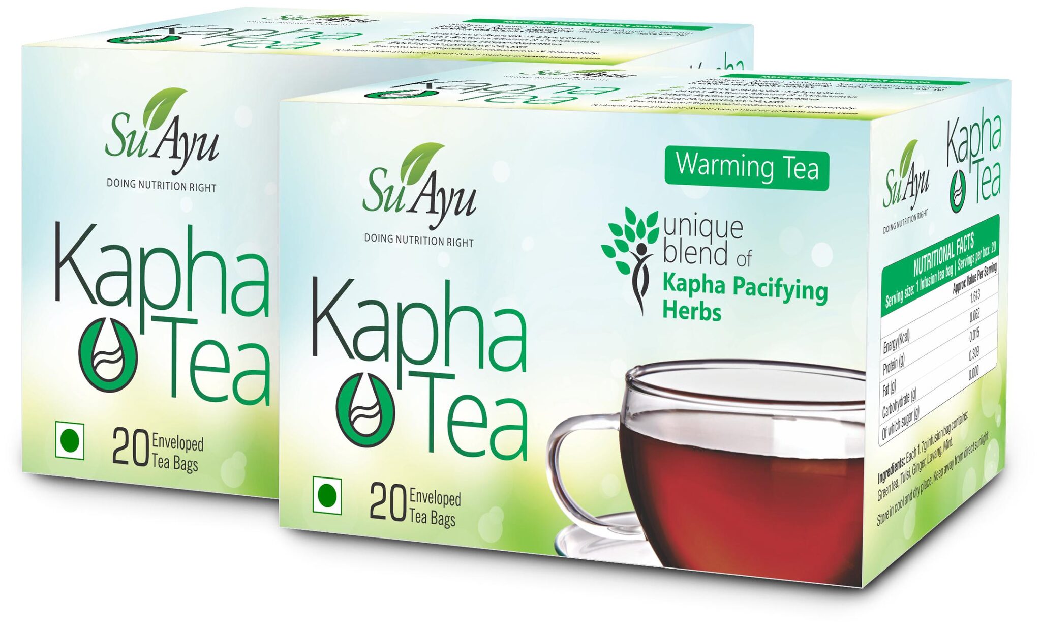 

SuAyu Kapha Green Tea 20 Tea bags (Pack of 2)
