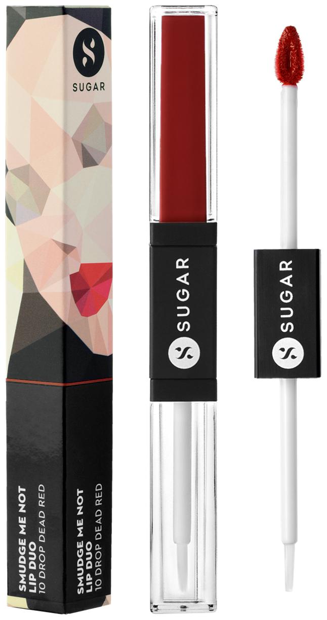 

SUGAR Cosmetics Smudge Me Not Lip Duo - 10 Drop Dead Red (Red)-Lipstick 3 5ml