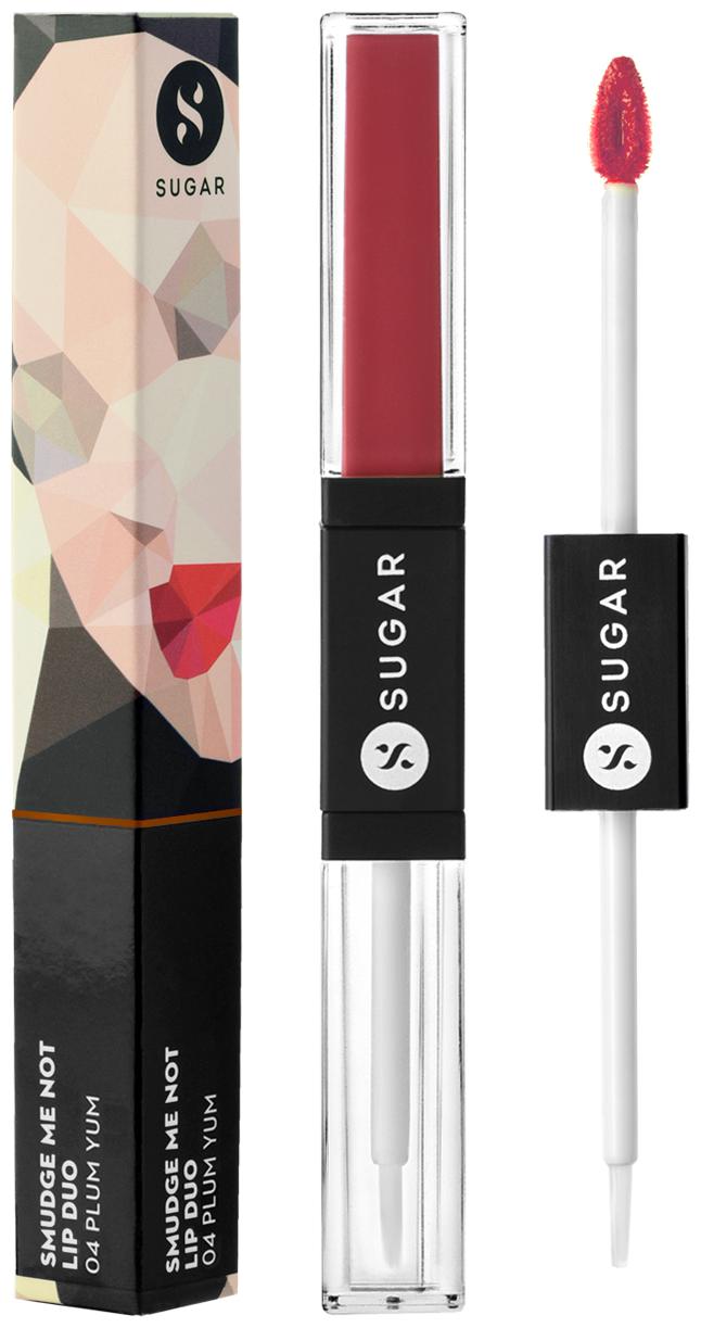 

SUGAR Cosmetics Smudge Me Not Lip Duo - 04 Plum Yum (Muted Plum)-Lipstick 3 5ml