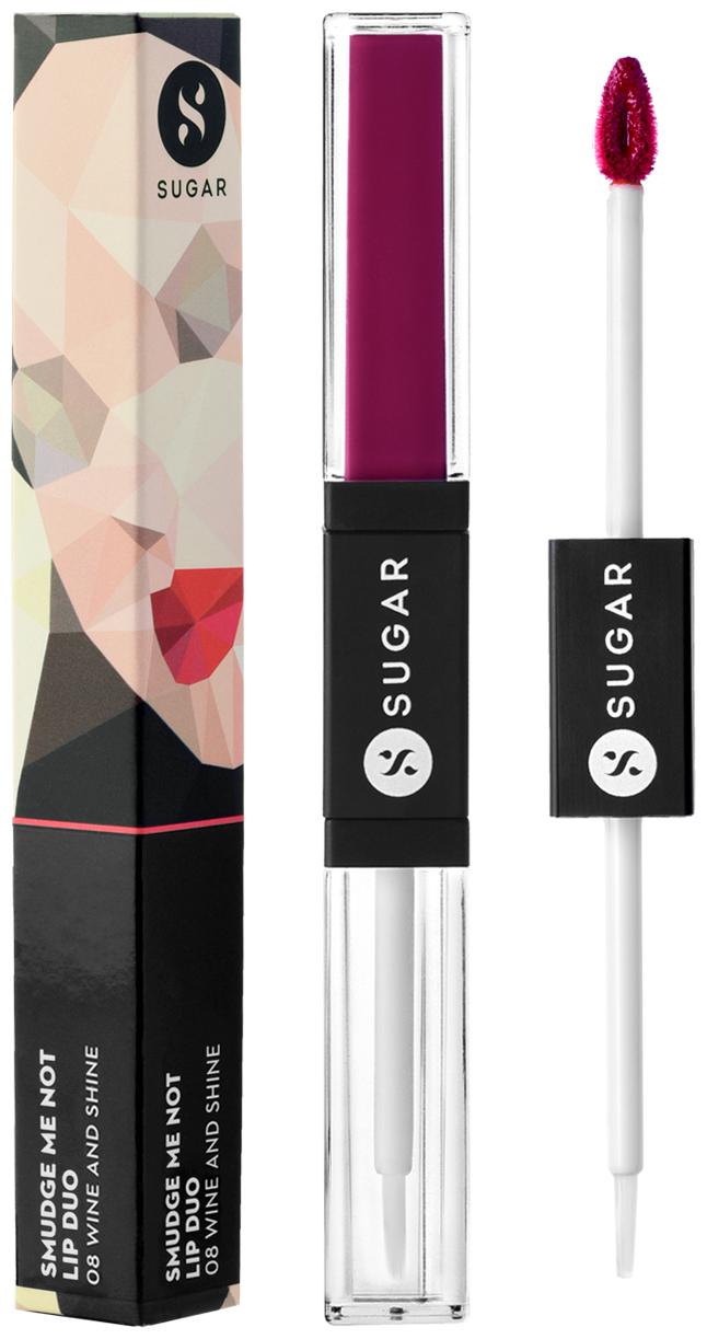 

SUGAR Cosmetics Smudge Me Not Lip Duo - 08 Wine and Shine (Sangria)(Mauve)-Lipstick 3 5ml