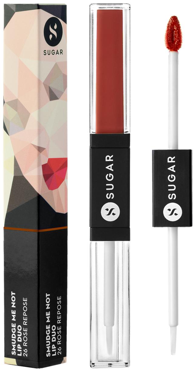 

SUGAR Cosmetics Smudge Me Not Lip Duo - 26 Rose Repose (Peach Pink)-Lipstick 3 5ml