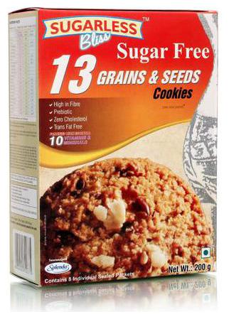 

Sugarless Bliss Sugar Free Cookies - 13 Grains Seeds 200 g