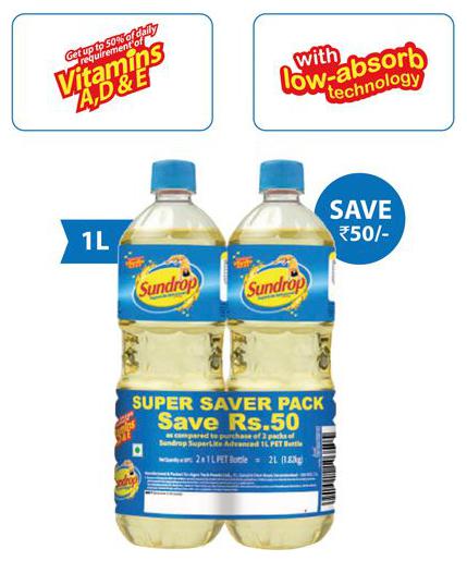 

Sundrop Super Lite Advanced Super Saver Pack 2 L
