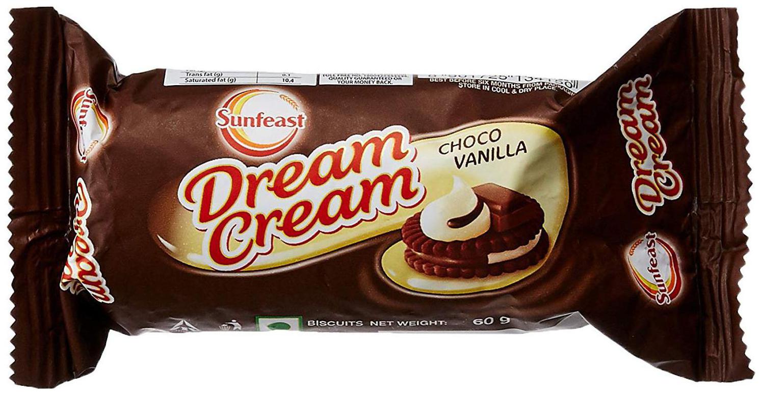 

Sunfeast Dream Cream - Choco Vanilla Cream Biscuit 60 g