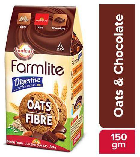 

Sunfeast Farmlite Biscuit - Oats and Chocolate 150 g