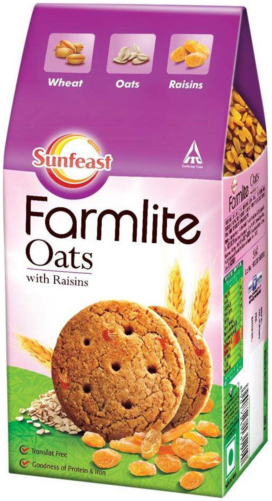 

Sunfeast Farmlite Biscuit - Oats Raisins 150 g