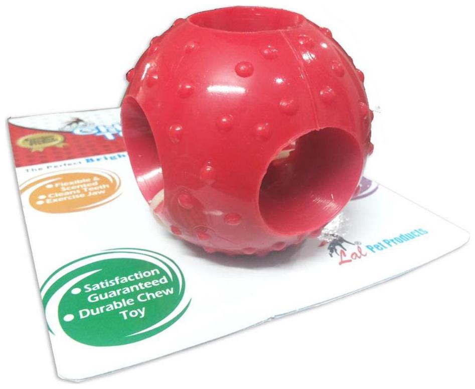 

Super Dog Flavoured Rubber Chew Ball With Holes Large
