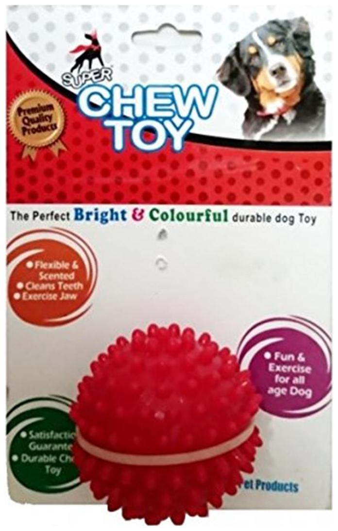 

Super Dog Spiked Rubber Dog Ball (Color May Vary)