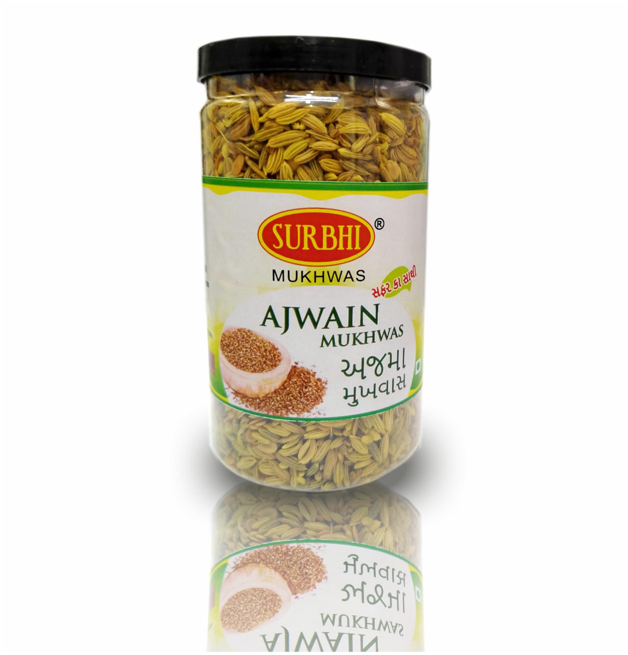 

Surbhi Ajmo Mukhwas Ajwain Mouth Freshener With Termaric - The Immunity Booster With Sesame Seeds Corriander Seeds Fennel Seeds Hygienically Packed Tin Can 100g ( Pack Of 3)