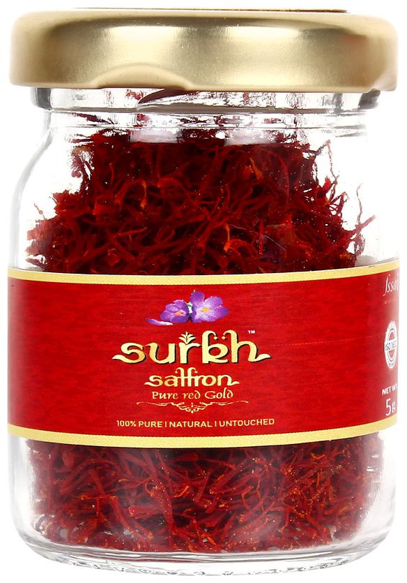 

SURKH Premium Pack - 100 Pure I Natural I Untouched Grade 1 Saffron Kesar 5 g