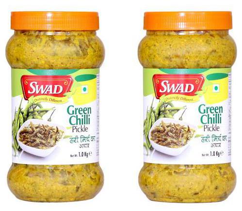 

Swad Pickle - Green Chili 1 kg each ( Pack of 2)