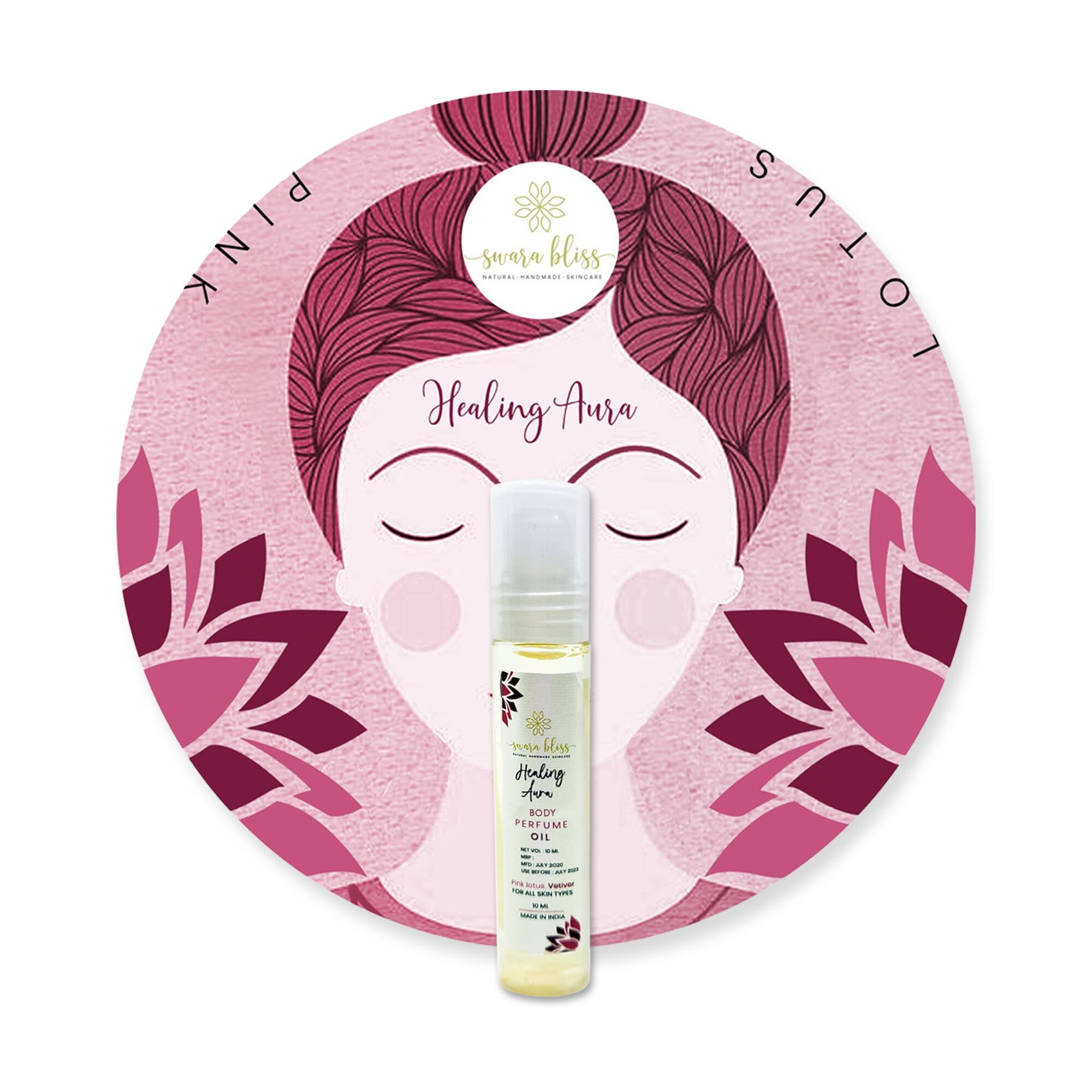 

Swara Bliss Healing Aura Pink Lotus Body Perfume Oil 10ml