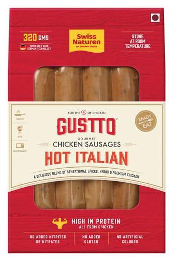

Swiss Naturen Gourmet Chicken Sausage - Hot Italian 320 g