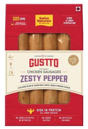 

Swiss Naturen Gourmet Chicken Sausage - Zesty Pepper 320 g