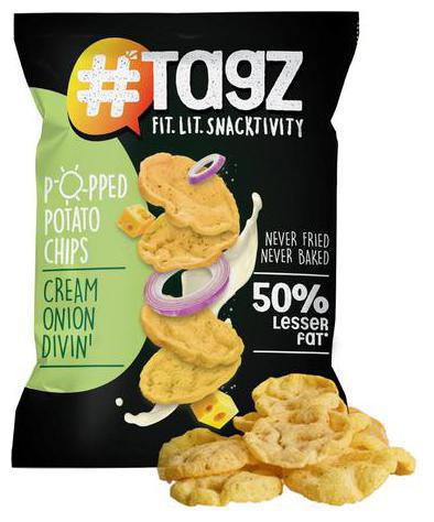 

Tagz Popped Potato Chips - Cream Onion Divin 30g