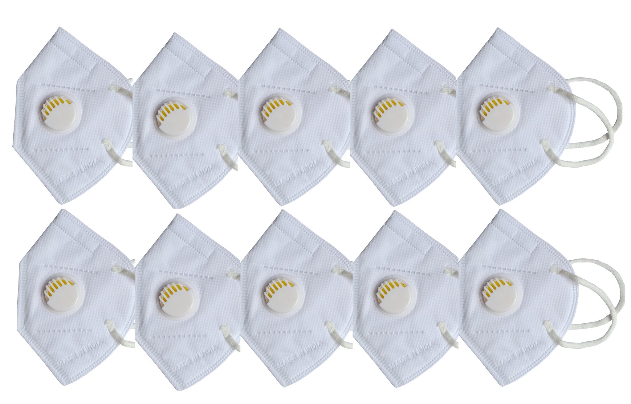 

Tara Care White With Filter Reuseable KN95 Face Mask (Pack of 10 )