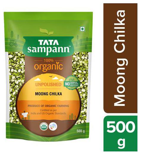 

Tata Sampann Organic Moong Chilka 500 g