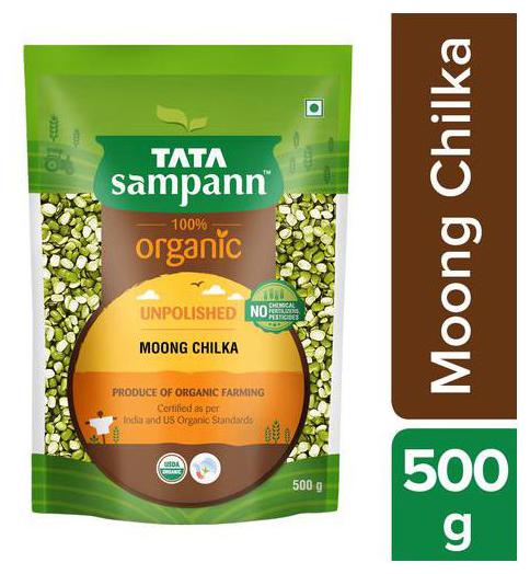

Tata Sampann Organic Moong Chilka 500 g