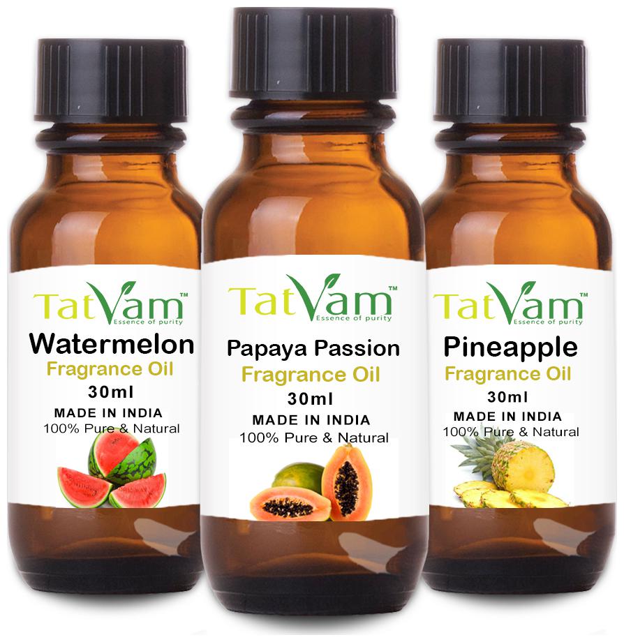 

Tatvam Soap Making Fragrance oil Set of 3 - Watermelon Papaya passion Pineapple (30 ml Each)
