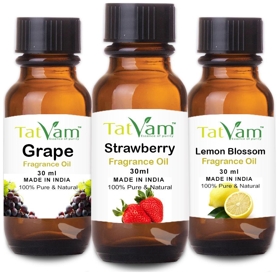 

Tatvam Soap Making Fragrance oil Set of 3 - Strawberry Lemon Grape (30 ml Each)