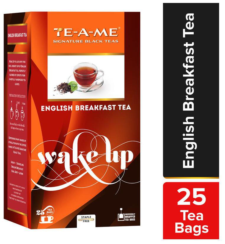 

TE-A-ME Black English Breakfast Tea 25 Tea Bags (Pack of 1)
